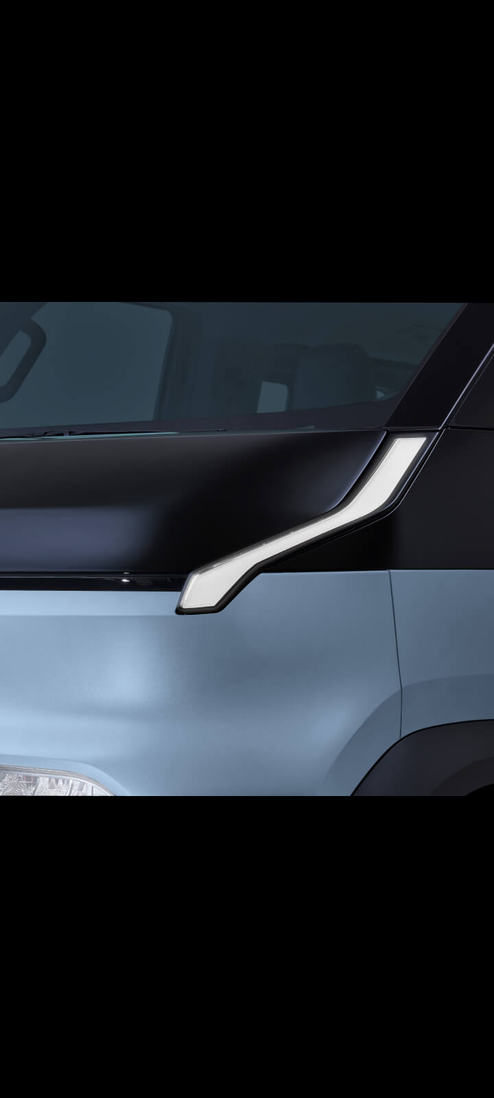 LED-Tagfahrlichter des Kia PV5 Passenger im Detail.